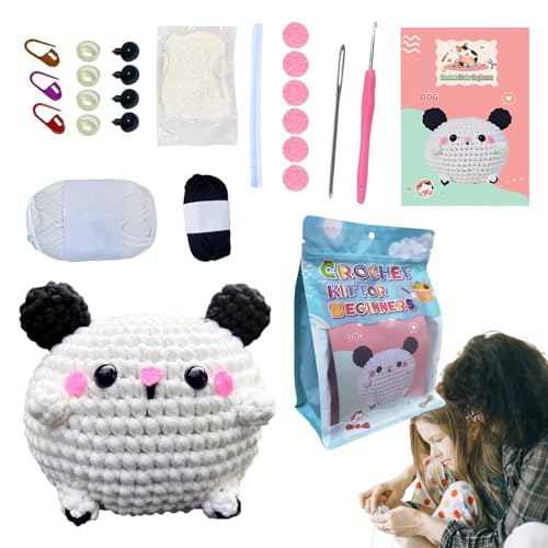 Strickset für Kinder, Anfänger, Häkel-Set für Kinder, Häkel-Set für Anfänger, mit Garn-Strickset, Plüschtiere, Welpenpuppe, Schlüsselanhänger Strickset für Kinder, Anfänger, Häkel-Set für Kinder, Häkel-Set für Anfänger, mit Garn-Strickset, Plüschtiere, Welpenpuppe, Schlüsselanhänger von Generic