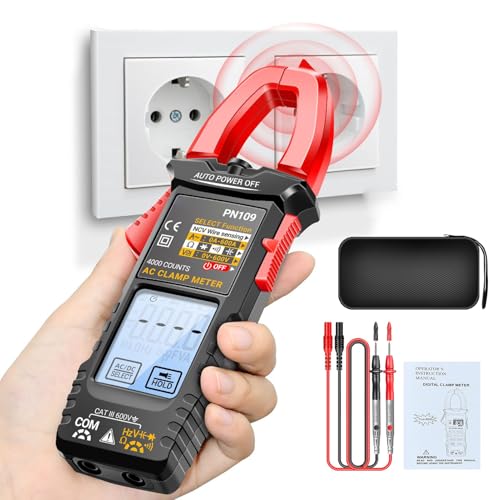 Strommesszange - Digitale Stromzange, 4000 Counts Autobatterie-Test | Professioneller automatischer Detektor, LCD-Hintergrundbeleuchtung, Mehrzweck-Zange für Hochstrom von Generic