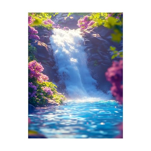 Stürze Malen Nach Zahlen Erwachsene Blume Malen Nach Zahlen 135x100cm DIY Basteln Erwachsene Klarheit Farbe Leinwan Bilder mit Acrylfarben Set 3 Typen Pinsel für Deko Wohnzimmer, Geschenke 2YH-14815 von Generic