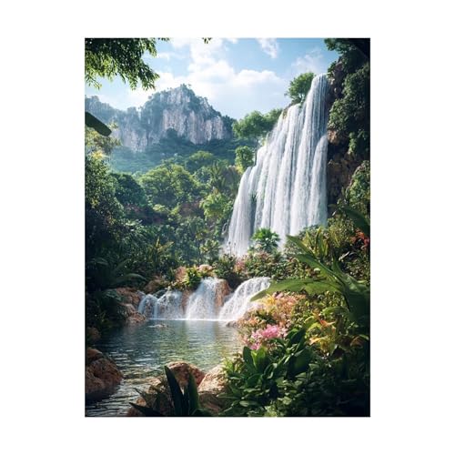 Stürze Malen Nach Zahlen Erwachsene Landschaft Malen Nach Zahlen 100 x 135CM DIY Basteln Erwachsene Klarheit Farbe Leinwan Bilder mit Acrylfarben Set 3 Typen Pinsel für Deko Wohnzimmer 2YH-10913 von Generic