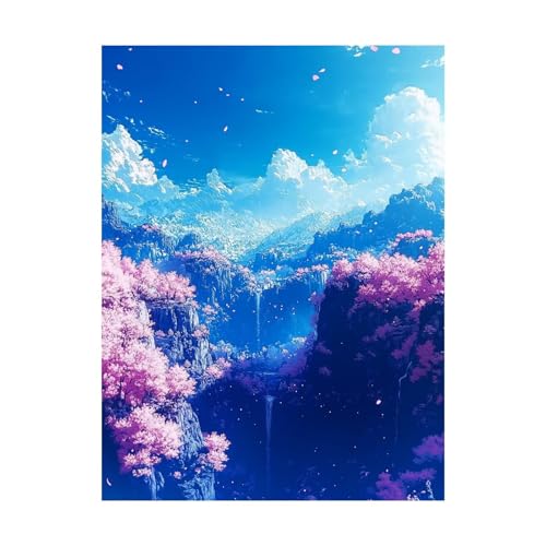 Stürze Malen Nach Zahlen Erwachsene Landschaft Malen Nach Zahlen 100x135 CM DIY Basteln Erwachsene Klarheit Farbe Leinwan Bilder mit Acrylfarben Set 3 Typen Pinsel für Deko Wohnzimmer 2YH-14769 von Generic