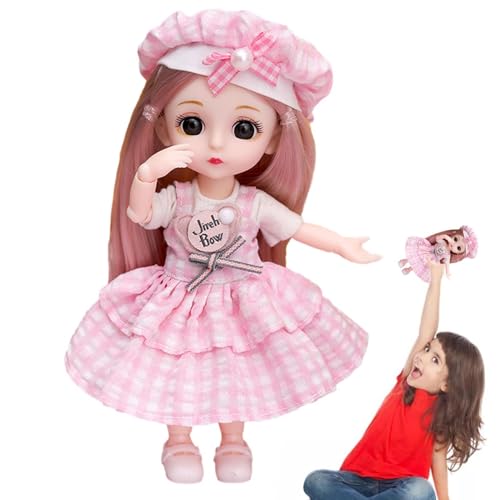 Süße BJD -Puppe - modische Anime -Figur, artikulierte Spielzeugfigur, stilvolles Prinzessin -Outfit | 16 cm -Design mit trendigen Kleidung, ideales Sammlerstück für Mädchen Geschenkkollektion von Generic