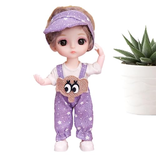 Süße BJD -Puppe - modische Anime -Figur, artikulierte Spielzeugfigur, stilvolles Prinzessin -Outfit | 16 cm -Design mit trendigen Kleidung, ideales Sammlerstück für Mädchen Geschenkkollektion von Generic