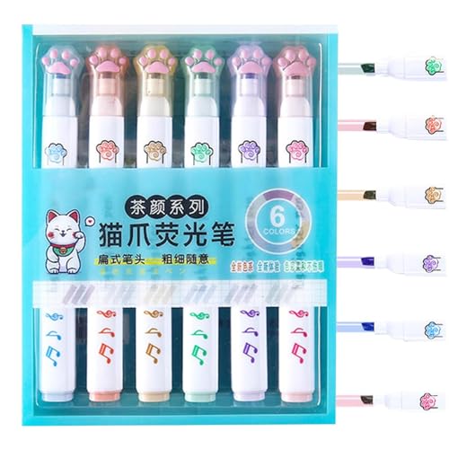 Süße Katzenpfoten -Highlighter - tragbare schnelle trockene Markerstifte, glatte Schreibstifte | Buntes Highlighter -Stift für Briefe, Sammelalbum Journale, Studiennotizen, kreative Schreibwarenanwend Süße Katzenpfoten -Highlighter - tragbare schnelle trockene Markerstifte, glatte Schreibstifte | Buntes Highlighter -Stift für Briefe, Sammelalbum Journale, Studiennotizen, kreative Schreibwarenanwend von Generic