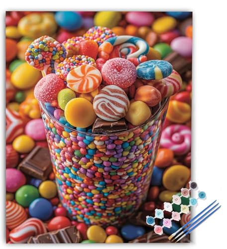 Süßigkeiten Malen Nach Zahlen Erwachsene Food Malen Nach Zahlen, DIY Ölgemälde Leinwand Malset mit Pinsel und Acrylfarben Kreativ Set für Erwachsene zur Home Deko Geschenk 40x50cm Ohne Rahmen dC-2925 Süßigkeiten Malen Nach Zahlen Erwachsene Food Malen Nach Zahlen, DIY Ölgemälde Leinwand Malset mit Pinsel und Acrylfarben Kreativ Set für Erwachsene zur Home Deko Geschenk 40x50cm Ohne Rahmen dC-2925 von Generic