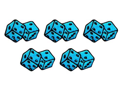 TH88 Mini-Patches, cooles blaues Würfel-Patch, Logo1, niedliches Cartoon-Aufnähen, zum Aufbügeln, bestickte Applikation, Abzeichen, Kleidung, DIY, Kostüm, 5 Stück TH88 Mini-Patches, cooles blaues Würfel-Patch, Logo1, niedliches Cartoon-Aufnähen, zum Aufbügeln, bestickte Applikation, Abzeichen, Kleidung, DIY, Kostüm, 5 Stück von Generic