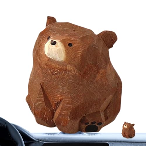 Tabelle Mini Bär aus Holz geschnitzt, Miniatur-Sammelfigur | Handgemachte Holzerbe Figuren für Tischdekoration und Sammlung, dekoratives Spielzeug für Bücherregale und Nachttische für Klassenzimmer Tabelle Mini Bär aus Holz geschnitzt, Miniatur-Sammelfigur | Handgemachte Holzerbe Figuren für Tischdekoration und Sammlung, dekoratives Spielzeug für Bücherregale und Nachttische für Klassenzimmer von Generic