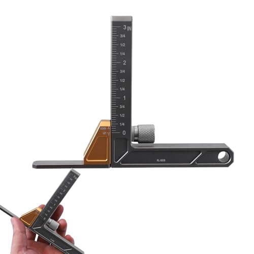 Table Saw Gauge Tiefenmessgerät, CNC-gefrästes Aluminium | Multifunktionaler Höhenmessschieber verstellbar, präzise Bit-Einstellungen für leichte Klinge Anwendungen Table Saw Gauge Tiefenmessgerät, CNC-gefrästes Aluminium | Multifunktionaler Höhenmessschieber verstellbar, präzise Bit-Einstellungen für leichte Klinge Anwendungen von Generic