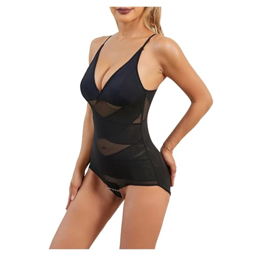 Taillentrainer für Damen, sexy Bodysuit, Body Shaper, Höschen, Damen-Netzstoff, Schlankheits-Bodysuit für flachen Bauch, X-förmiger Bauchgürtel, Kontrolltrainer von Generic