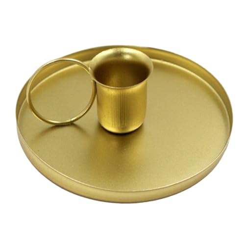 Tapered Candlestick - Schmiedeeisenhalter mit dekorativer Pfanne, Unterstützung für Kerzenstangen | Klasse für klassischen Möbelgriff, internes Herzstück Tapered Candlestick - Schmiedeeisenhalter mit dekorativer Pfanne, Unterstützung für Kerzenstangen | Klasse für klassischen Möbelgriff, internes Herzstück von Generic
