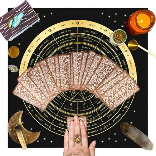 Tarot-Kartentuch, Tarot-Tischdecke - Oracle-Pad der quadratischen Astrologie, zarte Oracle Astrologie-Matte, elegante Samt-Spielmatte zum Lesen von Tarotkarten von Generic