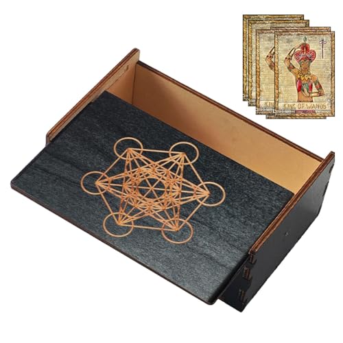 Tarotkarten-Box aus Holz - Tarotkartenetui | Einzigartige Schmuckschatulle aus Holz Vintage Holz Schmuckkasten Tarot-Kartenhalter mit Schiebedeckel Tarotkarten-Box aus Holz - Tarotkartenetui | Einzigartige Schmuckschatulle aus Holz Vintage Holz Schmuckkasten Tarot-Kartenhalter mit Schiebedeckel von Generic