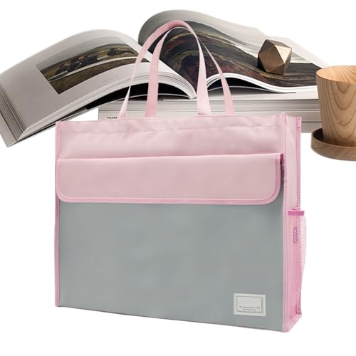 Taschenbeutel mit Datei Tasche - Dokumentenlagerhandtasche mit großer Kapazitätsdokument | A3 -Dateiorganisator mit dem Handle zum Tragen von Zeitschriften Magazinen Nachrichtenkarten, tragbare Büro - von Generic