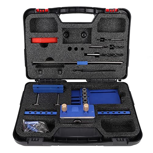 Taschenloch -Jig -Kit, Aluminium -Dübel -Jig -Bohranleitung Set 6/8/10mm Loch Loch Locator Position Tool Doweling Jig Drill Guide für Gerade Löcher für Holzbearbeitungwinkelbohrlöcher von Generic