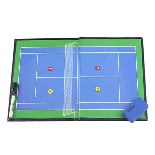Tennis-Coaching-Board, Faltbares Tennis-Taktikboard, mit Wasserbasiertem Stift, Radiergummi und Magnetischen Schachfiguren, für Das Training Tennis-Coaching-Board, Faltbares Tennis-Taktikboard, mit Wasserbasiertem Stift, Radiergummi und Magnetischen Schachfiguren, für Das Training von Generic