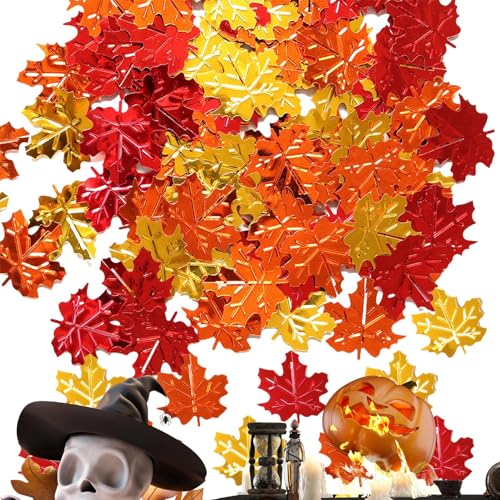 Thanksgiving-Blatt-Konfetti, Herbst-Tisch-Konfetti – Thanksgiving-, Herbstparty-Konfetti aus Ahornblättern, 15 g/Tischglitter, verstreut für Mar von Generic