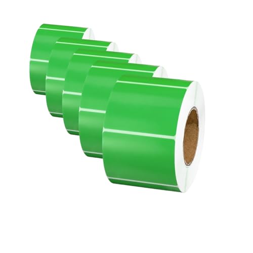 Thermodirekt-Etiketten, Barcode-Mehrzweck-Adressetikett, kompatibel mit Zebra, Rollo-Desktop-Druckern, 800 Stück/Rolle, 5 Rollen, 50 x 30 mm (green 5pcs, 30x50mm) von Generic