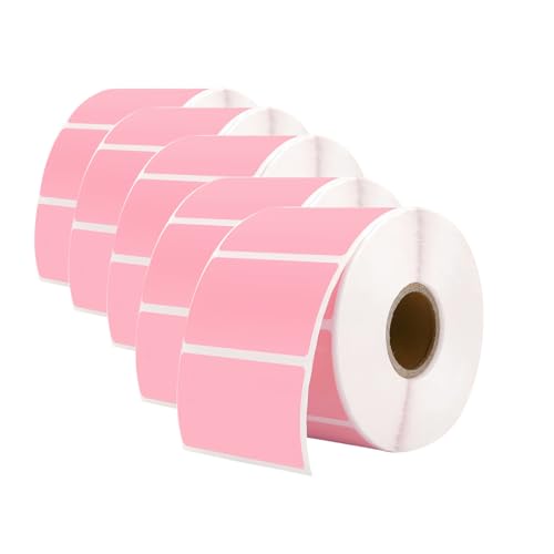 Thermodirekt-Etiketten, Barcode-Mehrzweck-Adressetikett, kompatibel mit Zebra, Rollo-Desktop-Druckern, 800 Stück/Rolle, 5 Rollen, 50 x 30 mm (pink, 50x30mm) von Generic