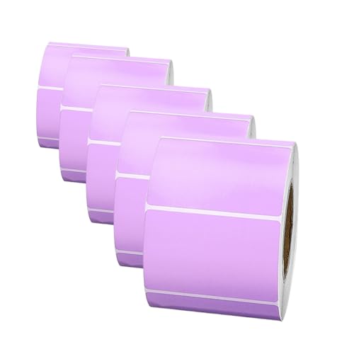 Thermodirekt-Etiketten, Barcode-Mehrzweck-Adressetikett, kompatibel mit Zebra, Rollo-Desktop-Druckern, 800 Stück/Rolle, 5 Rollen, 50 x 30 mm (purple, 50x30mm) von Generic