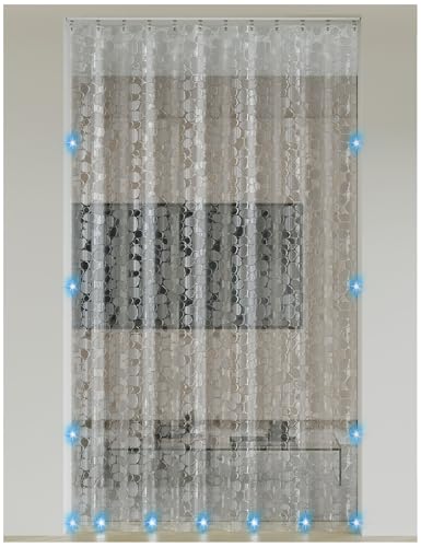 Thermovorhang Kälteschutz mit Magnetverschluss/Selbstklebender Schiene, Transparent Eva Tür Vorhang, Magnet Wärmeschutzvorhang für Türen Individuell Anpassbar(B,for 150x220cm Door) von Generic
