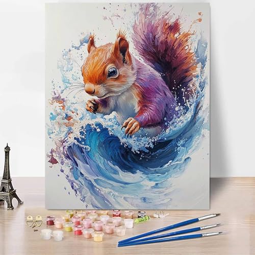 Tier Malen Nach Zahlen Erwachsene EichhöRnchen Malen Nach Zahlen Kreativ Set Erwachsene 40x50cm, Leinwand Ölgemälde Bastelset mit Pinsel und Farben für Deko, Geschenke für Frauen, Ohne Rahmen -XY45 Tier Malen Nach Zahlen Erwachsene EichhöRnchen Malen Nach Zahlen Kreativ Set Erwachsene 40x50cm, Leinwand Ölgemälde Bastelset mit Pinsel und Farben für Deko, Geschenke für Frauen, Ohne Rahmen -XY45 von Generic