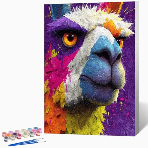 Tier Malen Nach Zahlen Erwachsene Esel Malen Nach Zahlen DIY Set Erwachsene 30x40cm, Kreativ Handgemalt Leinwand Set Mit 3-Pinseln Und Acrylfarbe, Geschenke, Deko FüR Frauen (Ohne Rahmen) -LKF07577M von Generic