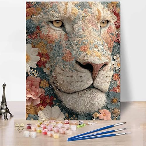 Tier Malen Nach Zahlen Erwachsene LöWe Malen Nach Zahlen Kreativ Set Erwachsene 70×95cm, Leinwand Ölgemälde Bastelset mit Pinsel und Farben für Zimmer Deko, Geschenke für Frauen, Ohne Rahmen -XY80F Tier Malen Nach Zahlen Erwachsene LöWe Malen Nach Zahlen Kreativ Set Erwachsene 70×95cm, Leinwand Ölgemälde Bastelset mit Pinsel und Farben für Zimmer Deko, Geschenke für Frauen, Ohne Rahmen -XY80F von Generic