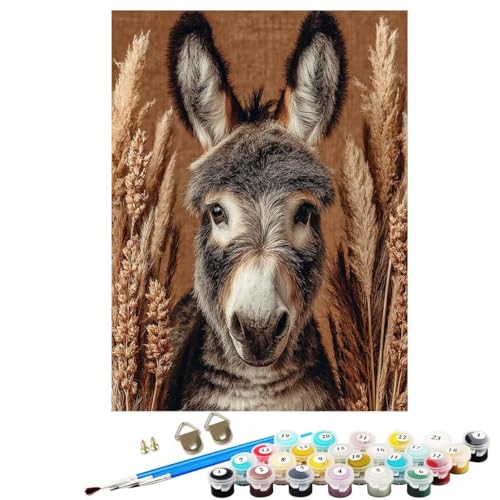 Tier Malen Nach Zahlen Erwachsene Mit Rahmen, Malen Nach Zahlen Esel 80x110 cm DIY Painting Set Mit 3 Pinseln und 36 Acrylfarbe, Paint by Numbers für Deko Wohnzimmer, Geschenke für Frauen ZBSDK102 Tier Malen Nach Zahlen Erwachsene Mit Rahmen, Malen Nach Zahlen Esel 80x110 cm DIY Painting Set Mit 3 Pinseln und 36 Acrylfarbe, Paint by Numbers für Deko Wohnzimmer, Geschenke für Frauen ZBSDK102 von Generic