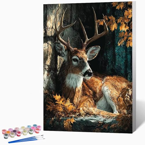 Tier Malen Nach Zahlen Erwachsene PflaumenblüTenstraßE Malen Nach Zahlen DIY Set Erwachsene 30 x 40 cm, Kreativ Handgemalt Leinwand Set Mit 3-Pinseln Und Acrylfarbe, Geschenke (Ohne Rahmen) -LKF0738E von Generic