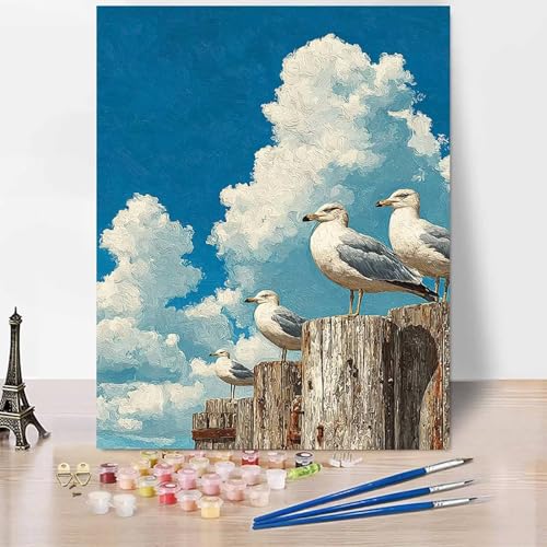 Tier Malen Nach Zahlen Erwachsene Tier Malen Nach Zahlen Kreativ Set Erwachsene 100×135cm, Leinwand Ölgemälde Bastelset mit Pinsel und Farben für Zimmer Deko, Geschenke für Frauen, Ohne Rahmen -XY63G von Generic