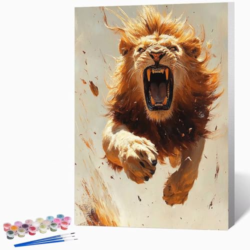 Tier Malen Nach Zahlen Erwachsene Tiger Malen Nach Zahlen DIY Set Erwachsene 40x60cm, Kreativ Handgemalt Leinwand Set Mit 3-Pinseln Und Acrylfarbe, Geschenke FüR Frauen (Ohne Rahmen) -LKF07771C von Generic