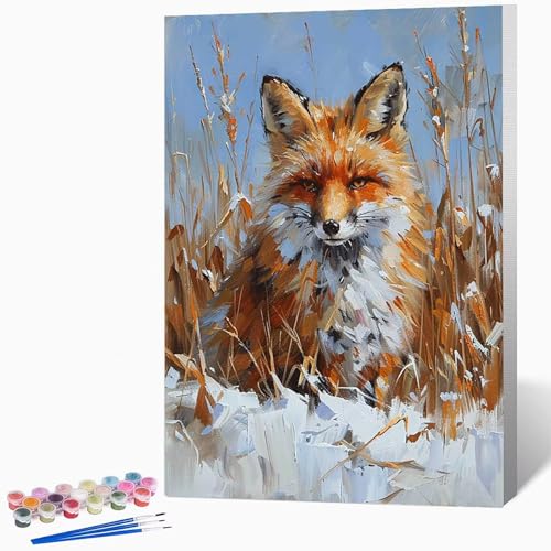 Tier Malen Nach Zahlen Erwachsene Wolf Malen Nach Zahlen DIY Set Erwachsene 30x40cm, Kreativ Handgemalt Leinwand Set Mit 3-Pinseln Und Acrylfarbe, Geschenke, Deko FüR Frauen (Ohne Rahmen) -LKF071281 von Generic