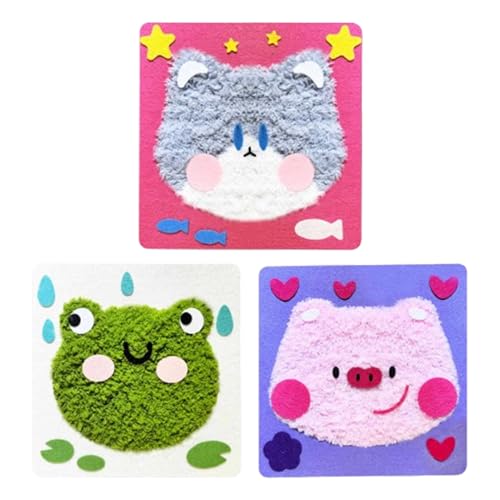 Tierbastel-Paket, Kindernähwerke,Nähen Stofftier Wollplüsch Ornamente Set | 3X Pädagogisches Nähset Wolle Bastelsets Für Kinder, Handgemachte Wolltiere Nähen, Lernen Nähen Für Ve Tierbastel-Paket, Kindernähwerke,Nähen Stofftier Wollplüsch Ornamente Set | 3X Pädagogisches Nähset Wolle Bastelsets Für Kinder, Handgemachte Wolltiere Nähen, Lernen Nähen Für Ve von Generic