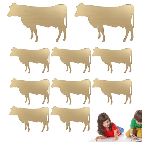Tiere aus Holz zum Bemalen, Tiere aus Holz zum Basteln, 10 x Tiere aus Holz für Malerei, Handwerk, Malschablonen, Kunstklassen, Blanko-Zuschnitte von Generic