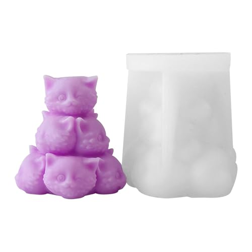 Tierformen aus Harz, Tierharzformen, stapelbare Katze für Epoxidharzformen, Betonform aus Epoxidharz, Gipsgießform für Katzen stapelbar in si von Generic