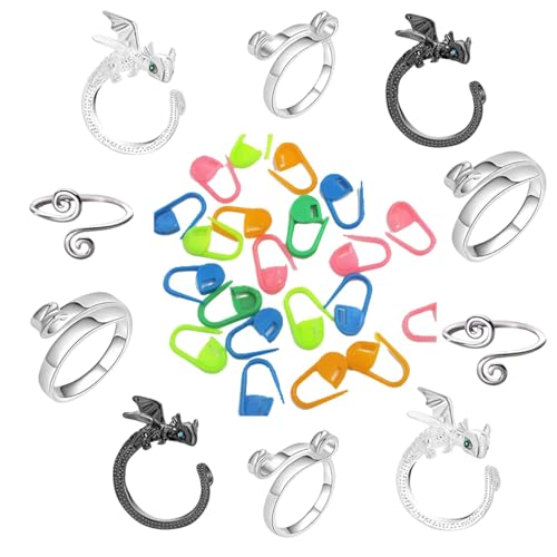 Tierhakenringe – Set mit Spannringen, verstellbarer Draht-Führungsring | Hakenringe im Tierdesign, Spannring-Set für Fadenführung von Generic