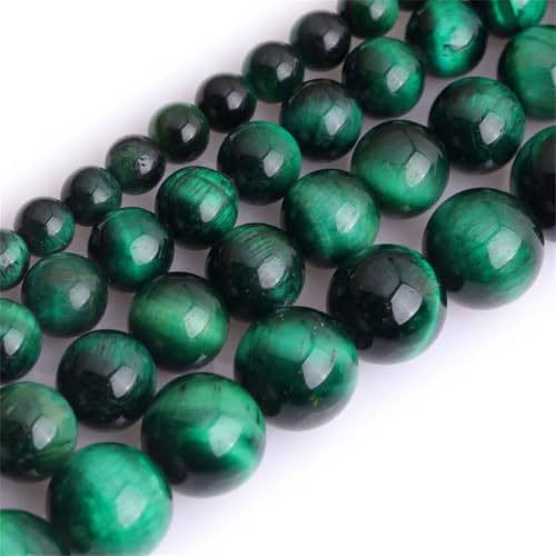 Tigerauge, runde lose Perlen zur Schmuckherstellung, Strang, DIY-Schmuckperlen für Armband für Frauen, Geschenk, EN8, 8 mm (47 Stück) von Generic