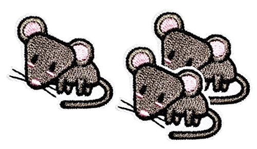 Tiny Truly Lovely Mouse Rat Cartoon Children Kid Embroidered Sew on Patches Stickers Logo Clothes T-Shirt Jackets Hats Jeans Rucksäcke DIY Embroidery Costume Patch for Men Women Boys Girls (3 PCS) von Generic