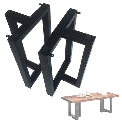 Tischbeine Aus Metall Couchtischbeine Hohe 68cm Robuste Möbelbeine 2er-Set Rohr 50x30 Mm DIY-Bankbeine Tischkufen Beistelltischbeine Schreibtisch Beine(60x68cm) von Generic