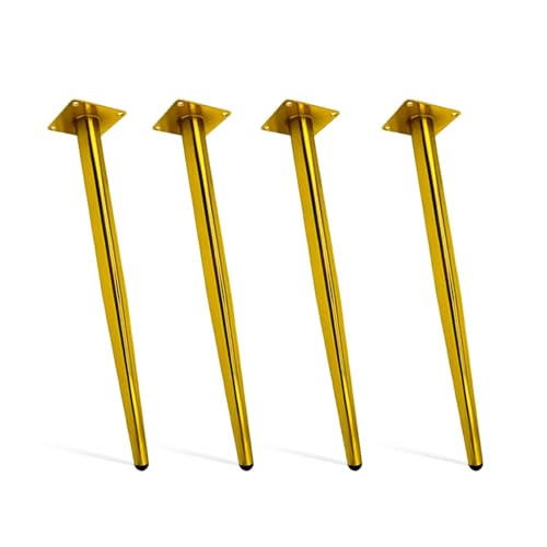 Tischbeine für Esstisch, Gold, Metall, 4 Stück, industrielle Möbelbeine für Couchtisch, Sofa, Stühle, konische Schreibtischbeine mit verstellbaren Schutzbeinen, 55 cm, modern Tischbeine für Esstisch, Gold, Metall, 4 Stück, industrielle Möbelbeine für Couchtisch, Sofa, Stühle, konische Schreibtischbeine mit verstellbaren Schutzbeinen, 55 cm, modern von Generic