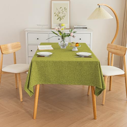 Tischdecke, quadratisch, abwischbar, 40 x 60 cm, wasserabweisend, Kunstleinen, knitterfrei und staubdicht, für Couchtisch, Küche, Esszimmer, Tischplatte, grün von Generic