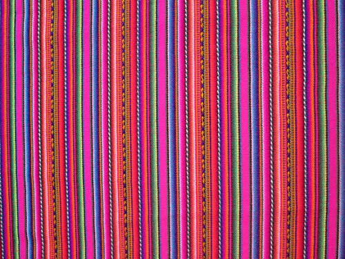 Tischdecke Ethno Boho Bunte Bolivien, Ecuador Peruanischer Stoff Baumwolle Manta pro Yard Handwerker Aguayo handgewebt 121 cm breit Fair Trade Peru (Pink) (TC005) von Generic