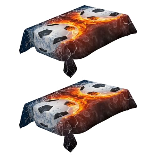Tischdecke Fleckschutz Abwaschbar Eisfeuer-Fußball 140x180 cm Tischwäsche Wasserdicht Tischtuch 2 Stück Rechteckige Abwischbare Wachstuchtischdecke für Esszimmer Garten Hochzeiten oder Haushalt Tischdecke Fleckschutz Abwaschbar Eisfeuer-Fußball 140x180 cm Tischwäsche Wasserdicht Tischtuch 2 Stück Rechteckige Abwischbare Wachstuchtischdecke für Esszimmer Garten Hochzeiten oder Haushalt von Generic