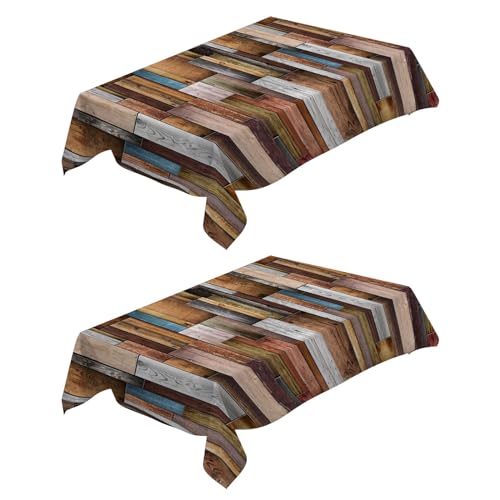 Tischdecke Fleckschutz Abwaschbar Gespleißte Planken Dunkel 140x240 cm Tischwäsche Wasserdicht Tischtuch 2 Stück Rechteckige Abwischbare Wachstuchtischdecke für Esszimmer Garten Tischdecke Fleckschutz Abwaschbar Gespleißte Planken Dunkel 140x240 cm Tischwäsche Wasserdicht Tischtuch 2 Stück Rechteckige Abwischbare Wachstuchtischdecke für Esszimmer Garten von Generic