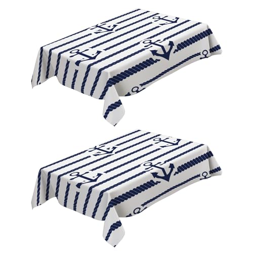 Tischdecke Fleckschutz Abwaschbar Gestreifter Anker Blau 120x160 cm Tischwäsche Wasserdicht Tischtuch 2 Stück Rechteckige Abwischbare Wachstuchtischdecke für Esszimmer Garten Hochzeiten oder Haushalt Tischdecke Fleckschutz Abwaschbar Gestreifter Anker Blau 120x160 cm Tischwäsche Wasserdicht Tischtuch 2 Stück Rechteckige Abwischbare Wachstuchtischdecke für Esszimmer Garten Hochzeiten oder Haushalt von Generic