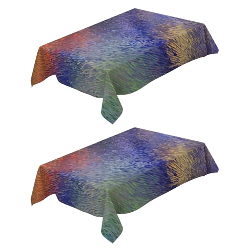Tischdecke Fleckschutz Abwaschbar Krawattenfarbe 120x160 cm Tischwäsche Wasserdicht Tischtuch 2 Stück Rechteckige Abwischbare Wachstuchtischdecke für Esszimmer Garten Hochzeiten oder Haushalt - Bunt Tischdecke Fleckschutz Abwaschbar Krawattenfarbe 120x160 cm Tischwäsche Wasserdicht Tischtuch 2 Stück Rechteckige Abwischbare Wachstuchtischdecke für Esszimmer Garten Hochzeiten oder Haushalt - Bunt von Generic