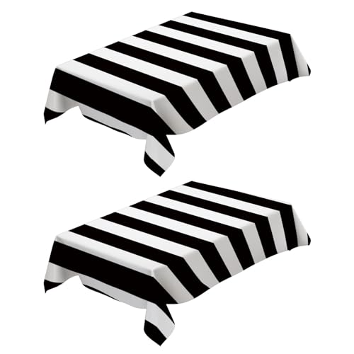 Tischdecke Rechteckig 2 Stück Streifen Schwarz und weiß 140x220 cm Garten Tischdecken Fleckschutz Pflegeleicht Abwaschbar Schmutzabweisend Table Cloth für Küche Esstisch Couchtisch Parteien Tischdecke Rechteckig 2 Stück Streifen Schwarz und weiß 140x220 cm Garten Tischdecken Fleckschutz Pflegeleicht Abwaschbar Schmutzabweisend Table Cloth für Küche Esstisch Couchtisch Parteien von Generic