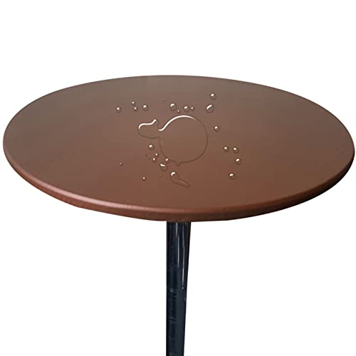 Tischdecke Runde Stretch Tischtuch Wasserdicht Abwischbar Tischschutz Für Drinnen Und Draußen (110cm (Rund),Kaffee) von Generic