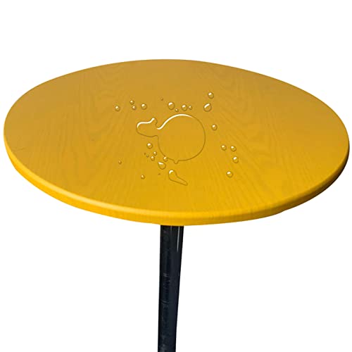 Tischdecke Runde Stretch Tischtuch Wasserdicht Abwischbar Tischschutz Für Drinnen Und Draußen (60cm (Rund),Gelb) von Generic