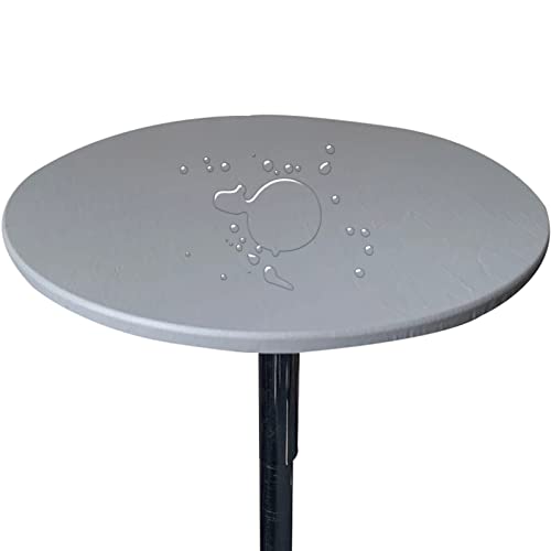 Tischdecke Runde Stretch Tischtuch Wasserdicht Abwischbar Tischschutz Für Drinnen Und Draußen (60cm (Rund),Grau) von Generic